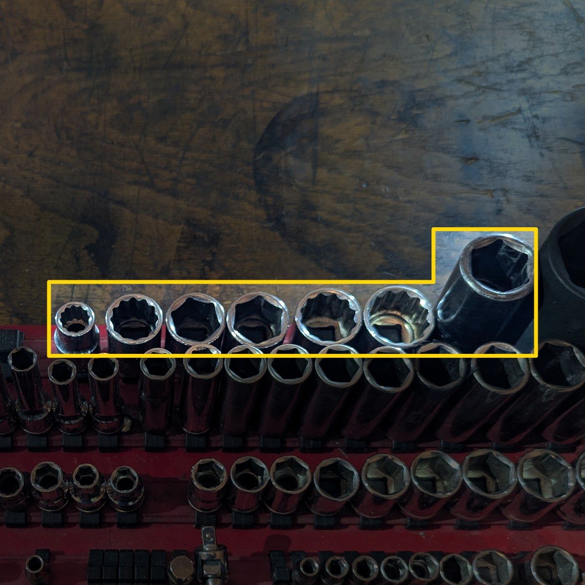 1/2" Drive Socket Set (12, 19-22 mm, 15/16", 22 mm Deep)